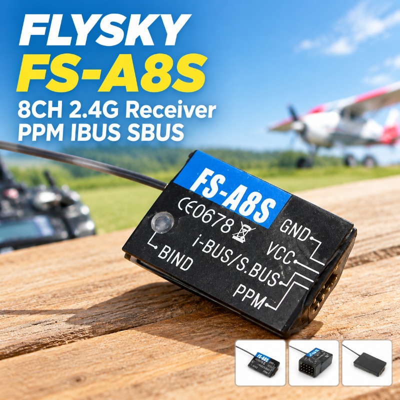 Drone Racing Receiver - FS-A8S 2.4G 8CH Mini RC Receiver